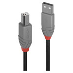 LINDY 36670 USB cable 2.0 USB-A USB-B Black Grey 0.20 m
