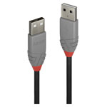 LINDY 36694 USB Cable USB 2.0 USB-A to USB-A Black Grey 3m
