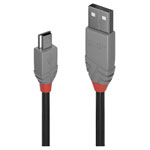 LINDY 36724 USB cable USB 2.0 USB-A to USB-Mini-B Black 3m