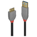 LINDY 36768 USB cable USB 3.2 Gen 1 USB-A to Micro-B Black 3m