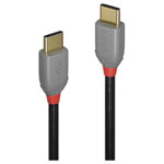 LINDY 36873 USB cable USB 2.0 USB-C plug to USB-C plug 3.00 m Black Grey