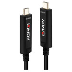 LINDY 38503 Cable USB-C plug to USB-C plug Black 15m Screen Monitor Cable
