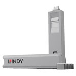 LINDY 40427 USB-C Socket Lock Set White 4-Piece With 1 Key Laptop Security