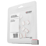 LINDY 40437 USB-C Socket Lock 10-Piece Set Pink No Keys Laptop Security