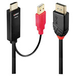 LINDY 41428 Cable DisplayPort HDMI-A USB-A Black Red 5m