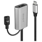 LINDY 43270 USB cable USB 3.2 1st Gen USB-C plug USB-A socket 5m Black Grey