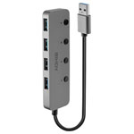 LINDY 43309 USB 3.0 Hub Grey 4 ports with individual on/off switches