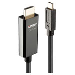 LINDY 43315 Cable USB-C plug HDMI-A plug Black 5m 4K UHD Monitor Cable