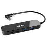 LINDY 43334 USB-C hub 4 ports USB 3.2 Gen 2 Black