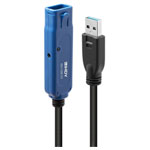 LINDY 43361 USB cable USB 3.2 Gen 1 USB-A plug/socket 20m Black