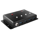 LINDY 443492 USB 3.2 Gen 1 hub 4 ports Black USB hubs splitters adaptors
