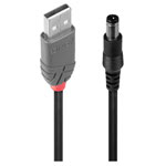 LINDY 70267 USB 2.0 cable USB-A to 5.5mm DC plug Black 1.50m