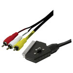 LogiLink CA1029 Cable SCART to 3 RCA Plugs Black