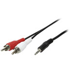 LogiLink CA1042 Audio Cable Jack/RCA Black Matt 1.50 m