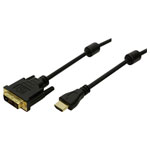 LogiLink CH0004 HDMI/DVI Adapter Cable Black 2.00 m 18+1-pin HDMI-A Plug