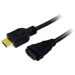 LogiLink CH0057 HDMI Cable extension Black 4K UHD 3m HDMI-A plug to socket