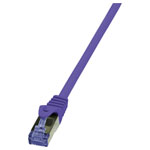LogiLink CQ301VS RJ45 Network cable patch CAT 6A 0.25m Violet Flame-retardant