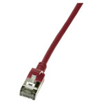 LogiLink CQ9054S Network cable CAT 6A Red Extra slim 2m Flame-retardant