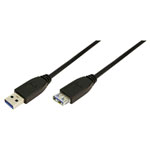 LogiLink CU0042 USB 3.2 Gen 1 Cable Black 2m USB-A Plug to USB-A Socket