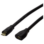 LogiLink CU0121 USB cable USB 2.0 Micro-B plug to socket 1m Black