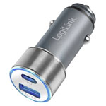 LogiLink PA0252 USB charger 36W 1x USB-A 1x USB-C Silver Car USB-PD