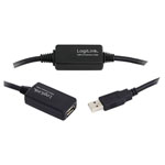 LogiLink UA0147 USB Cable USB-A plug to USB-A socket 25m Black USB 2.0