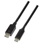LogiLink UA0335 Adapter cable USB-C plug to DisplayPort plug 1.80 m Black