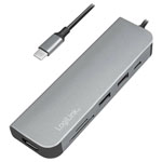 LogiLink UA0343 USB-C multiport hub Aluminium USB 3.2 2nd Gen multi-port split