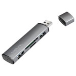 LogiLink UA0394 USB 3.2 Gen2 hub aluminium grey SD reader LED indicator
