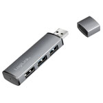 LogiLink UA0395 USB hub Aluminium casing LED lights Spaceship grey