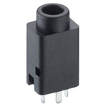 Lumberg 150207 Jack socket 3 pole PCB mount silver contacts black housing