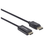 Manhattan 152662 DisplayPort HDMI Adapter Cable Black 1m