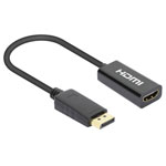 Manhattan 153713 Displayport Adapter Black 15cm HDMI Socket To Displayport Plug