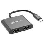 Manhattan 154321 USB 2.0 Adapter 1x USB-C plug 4x HDMI sockets 15 cm 4K UHD