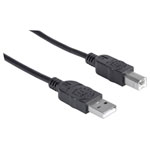 Manhattan 337779 USB cable USB 2.0 USB-A to USB-B Black 5m