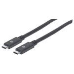 Manhattan 354905 USB 3.2 Gen 1 USB-C plug cable Black 2m