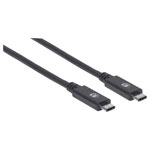Manhattan 355223 USB cable USB 3.2 USB-C plug Black 1m Duplex connector