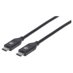 Manhattan 355247 USB cable USB 2.0 USB-C plug USB-C plug 2m Black
