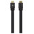 Manhattan 355599 HDMI Cable Black Flat 0.50 m Ribbon 4K UHD Double Shielding