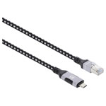 Manhattan 394826 USB cable 3.2 1st Gen RJ45 USB-C plug 200cm Black/silver