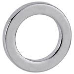 Maul 6168396 Neodym magnet Ring Silver Ø 12mm x H 1.5mm 10 pcs