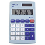 Maul 7261034 M 8 Pocket Calculator Light Blue 8 Digit Battery Solar Powered