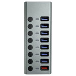 Maxtrack CH11L USB 3.0 hub with 8 ports silver-grey individually connectable