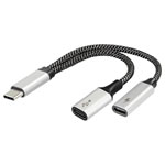 Maxtrack MA11L Maxtrack USB-C Adapter 1 plug 2 sockets PD 14.5 cm Black