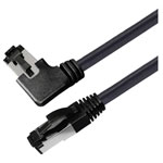 Maxtrack TI51-2L Network cable patch Cat8.1 S/FTP Black 2m 90 deg right 1-shield
