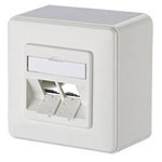 Metz Connect 130B20D20002KE Network outlet Surface-mount 2 ports Pure white