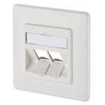 Metz Connect 130B20D21002KE Network outlet Flush mount Pure white 2 ports