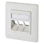 Metz Connect 130B20D31002KE Network outlet 3 ports Pure white Flush mount