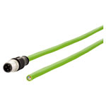 Metz Connect 142M1D10100 M12 Network cable Green PUR 10.00m CAT5e SF/FTP