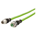 Metz Connect 142M2X12100 M12 Network cable 10m Green PUR Acid UV Ozone resistant